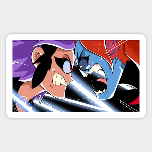 Peaches vs a True Hero Sticker by PeachFuzz Comics Store